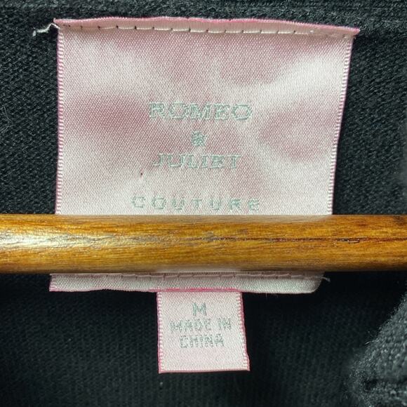 Romeo & Juliet Couture black ruffle front cardigan size medium - Picture 4 of 4